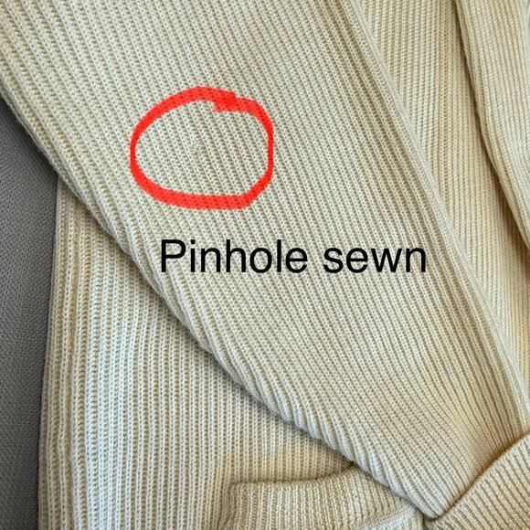 Claiborne Vintage 100% Wool Oversized Cardigan Sweater Shawl Women Size L Beige - Picture 12 of 12